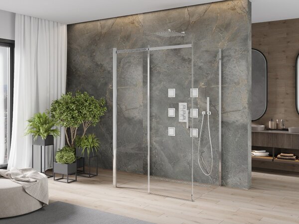 Mexen Omega 3 falas zuhanykabin 110x90 cm, 8mm átlátszó üveg - króm profil, 825-110-090-01-00-3S