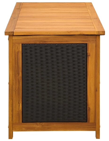 VidaXL Kerti Tároló Doboz 185 L Tömör Akácfa 113 x 50 x 56 cm Fekete