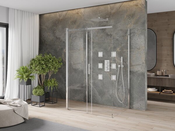 Mexen Omega 3 falas zuhanykabin 110x90 cm, 8mm átlátszó üveg - króm profil, 825-110-090-01-00-3S
