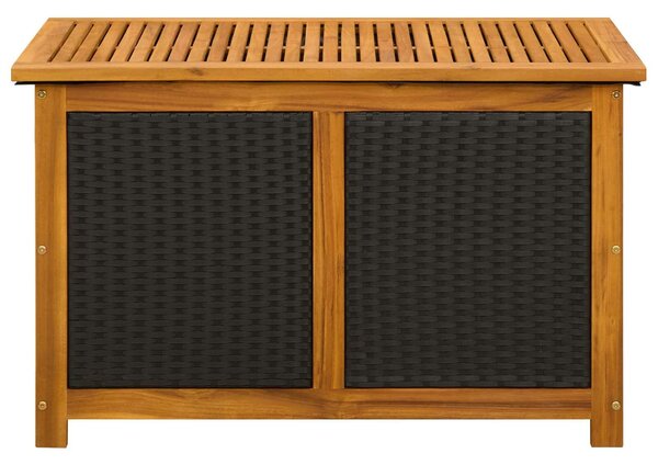 VidaXL Kerti Tároló Doboz 185 L Tömör Akácfa 90 x 50 x 56 cm Fekete