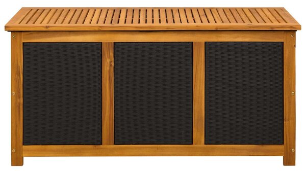 VidaXL Kerti Tároló Doboz 185 L Tömör Akácfa 113 x 50 x 56 cm Fekete