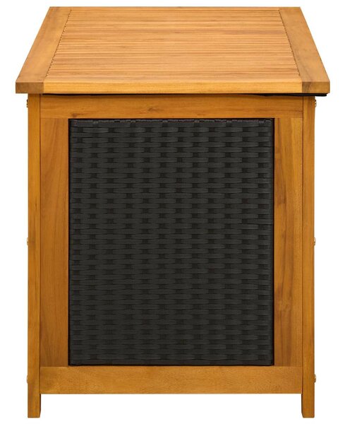 VidaXL Kerti Tároló Doboz 185 L Tömör Akácfa 90 x 50 x 56 cm Fekete