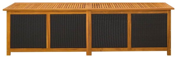 VidaXL Kerti Tároló Doboz 185 L Tömör Akácfa 200 x 50 x 56 cm Fekete