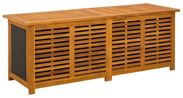 VidaXL Kerti Tároló Doboz 243 L Tömör Akácfa 150 x 50 x 56 cm Fekete