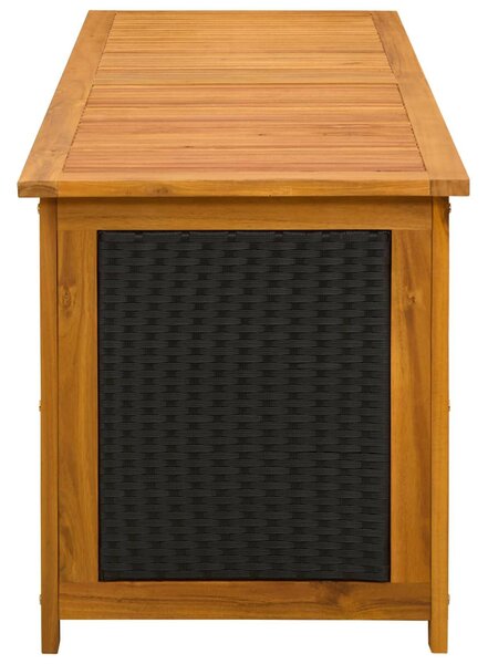 VidaXL Kerti Tároló Doboz 243 L Tömör Akácfa 150 x 50 x 56 cm Fekete