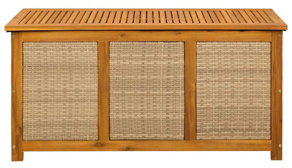 VidaXL Kerti Tároló Doboz 185 L Tömör Akácfa 113 x 50 x 56 cm Bézs