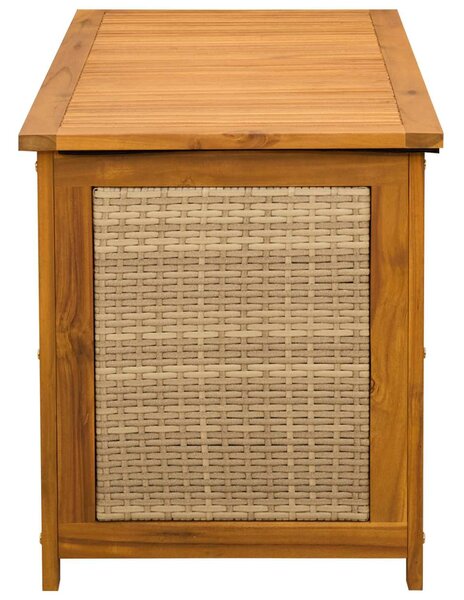 VidaXL Kerti Tároló Doboz 185 L Tömör Akácfa 113 x 50 x 56 cm Bézs