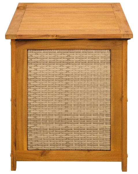 VidaXL Kerti Tároló Doboz 185 L Tömör Akácfa 90 x 50 x 56 cm Bézs
