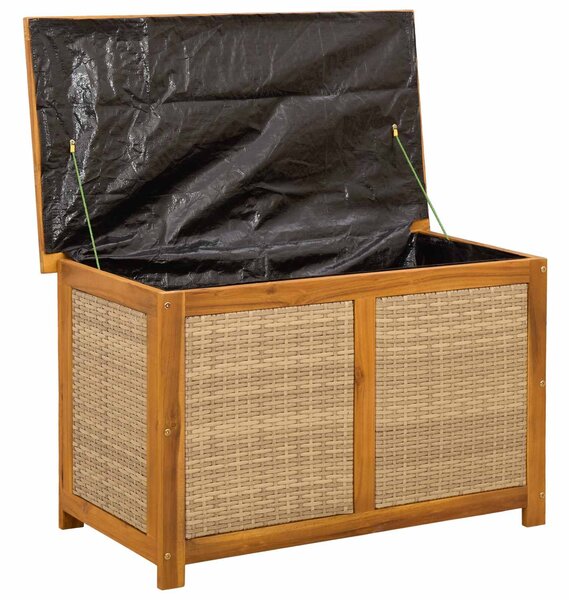 VidaXL Kerti Tároló Doboz 185 L Tömör Akácfa 90 x 50 x 56 cm Bézs