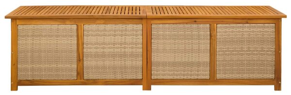 VidaXL Kerti Tároló Doboz 185 L Tömör Akácfa 200 x 50 x 56 cm Bézs