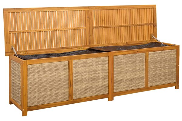 VidaXL Kerti Tároló Doboz 185 L Tömör Akácfa 200 x 50 x 56 cm Bézs
