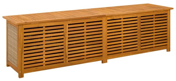 VidaXL Kerti Tároló Doboz 185 L Tömör Akácfa 200 x 50 x 56 cm Bézs