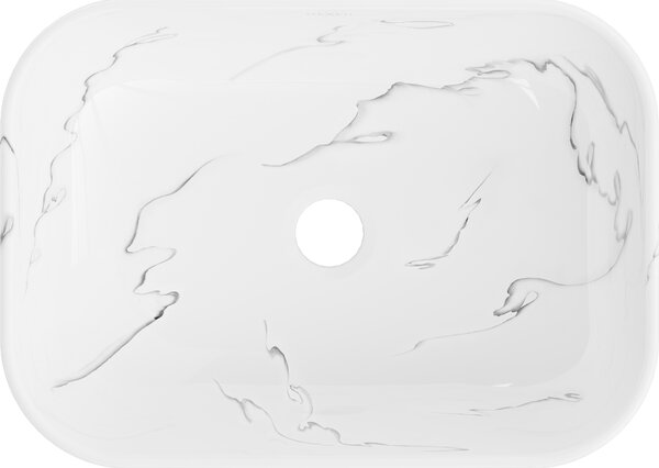 Mexen Rita, asztali mosogató 455x325x135 mm, fehér-fehér kőutánzat, 21084583