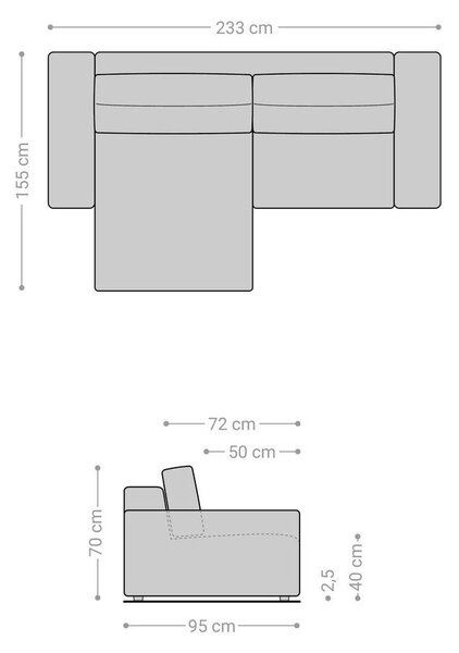 DELIFE Sarokkanapé Lanzo 230x155 cm mikroszálas fekete rekamié változtatható
