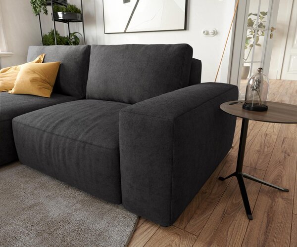 DELIFE Sarokkanapé Lanzo 230x155 cm mikroszálas fekete rekamié változtatható