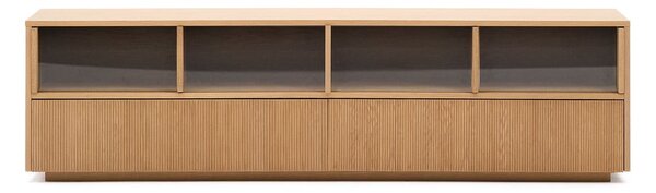 Natúr színű TV-állvány tölgyfa dekorral 200x54x40 cm Helvine – Kave Home