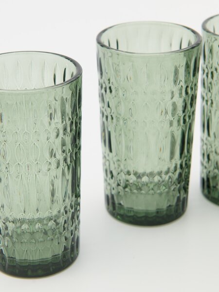 Sinsay - Pohárkészlet dombornyomott mintával 4 pack - zöld