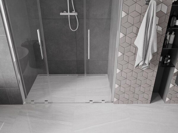 Mexen Velar Duo, nyitható tolóajtó 150x200 cm, 8mm átlátszó üveg, króm profil, 871-150-000-02-01