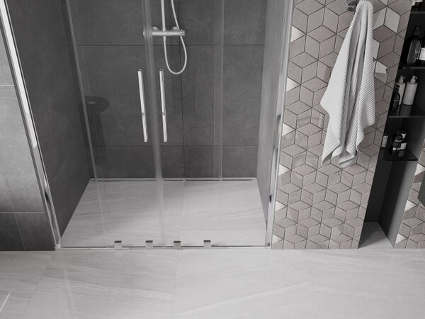 Mexen Velar Duo, nyitható tolóajtó 150x200 cm, 8mm átlátszó üveg, króm profil, 871-150-000-02-01