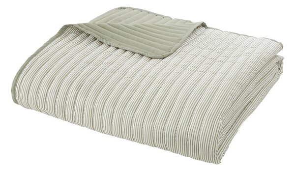 Zöld steppelt ágytakaró 220x230 cm Stripe – Catherine Lansfield