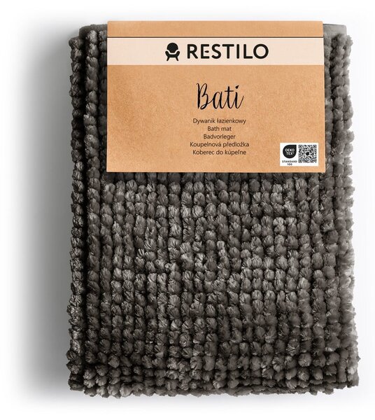 Sötétszürke fürdőszobai kilépő 50x70 cm Bati – Restilo