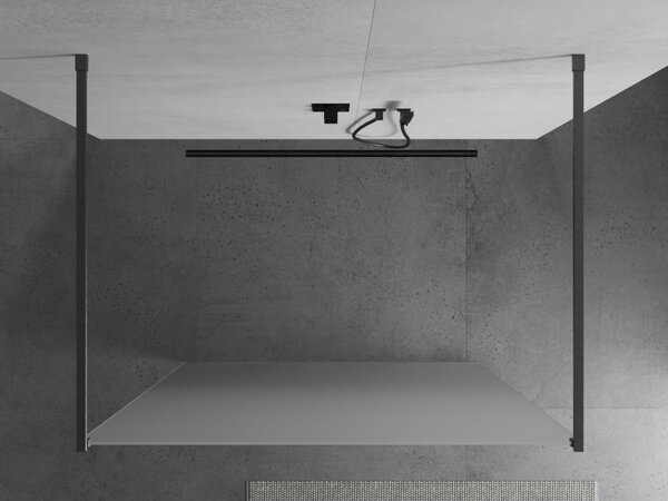 Mexen Kioto, Walk-In zuhany paraván 130 x 200 cm, 8 mm matt üveg, grafit profil, 800-130-002-66-30