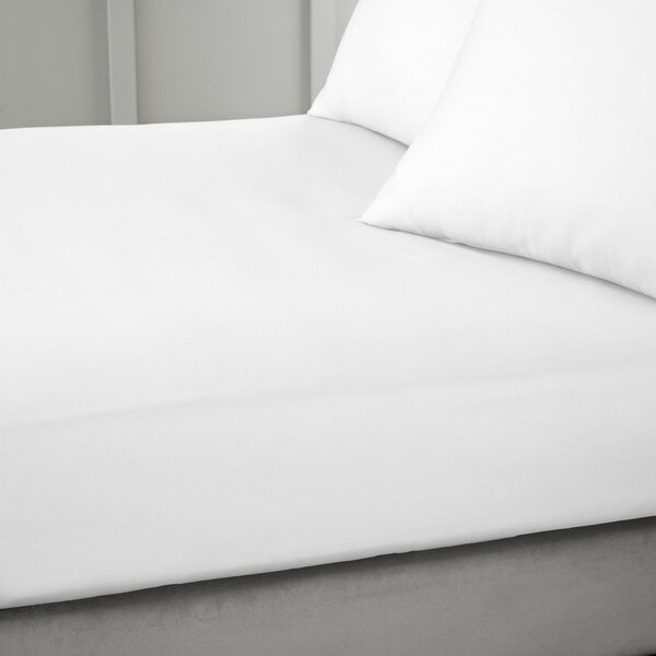 Fehér gumis pamut-szatén lepedő 185x200 cm Cotton Sateen – Bianca