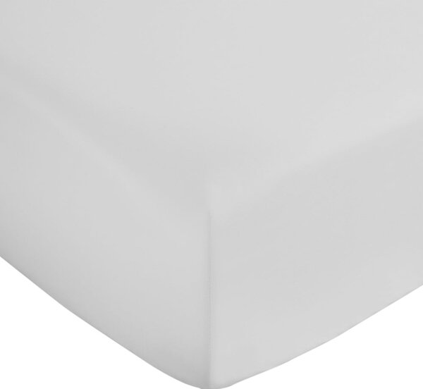 Fehér gumis pamut-szatén lepedő 185x200 cm Cotton Sateen – Bianca