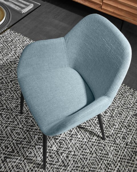 Kék kárpitozott étkezőfotel Konna – Kave Home