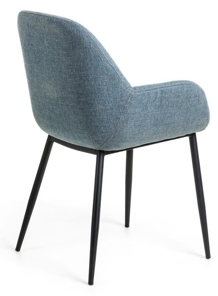 Kék kárpitozott étkezőfotel Konna – Kave Home