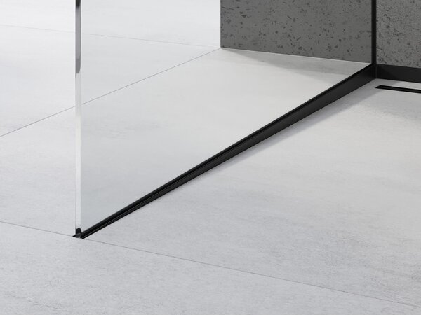 Mexen Line-B üvegcsík 120 cm bal oldali, matt fekete, 187004120L