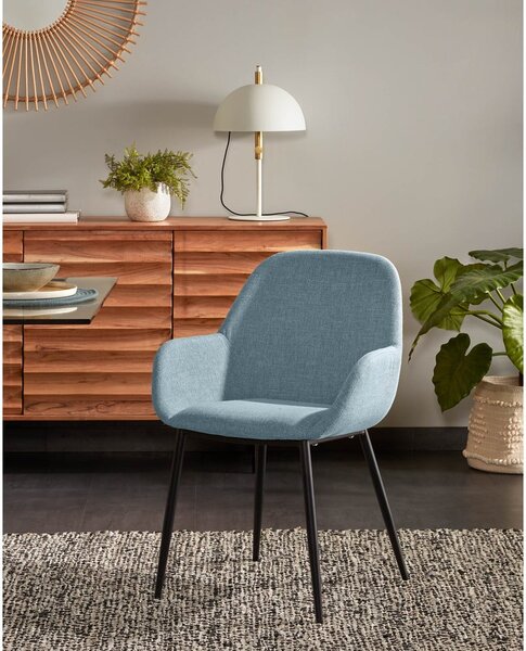 Kék kárpitozott étkezőfotel Konna – Kave Home