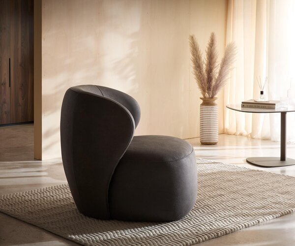 DELIFE Lounge fotel Pulo 80x80 cm mikroszálas antracit vintage
