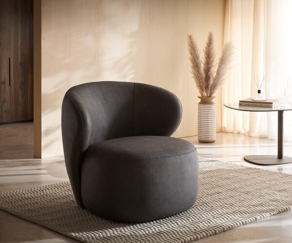 DELIFE Lounge fotel Pulo 80x80 cm mikroszálas antracit vintage