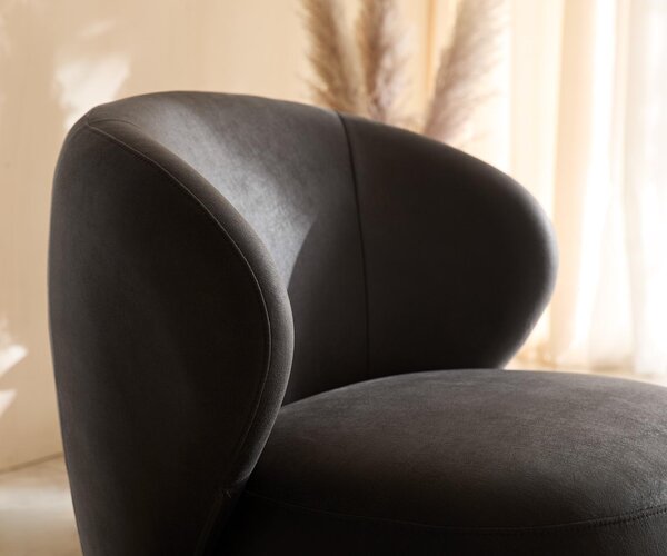 DELIFE Lounge fotel Pulo 80x80 cm mikroszálas antracit vintage