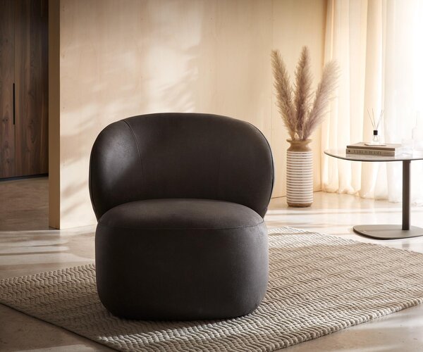 DELIFE Lounge fotel Pulo 80x80 cm mikroszálas antracit vintage