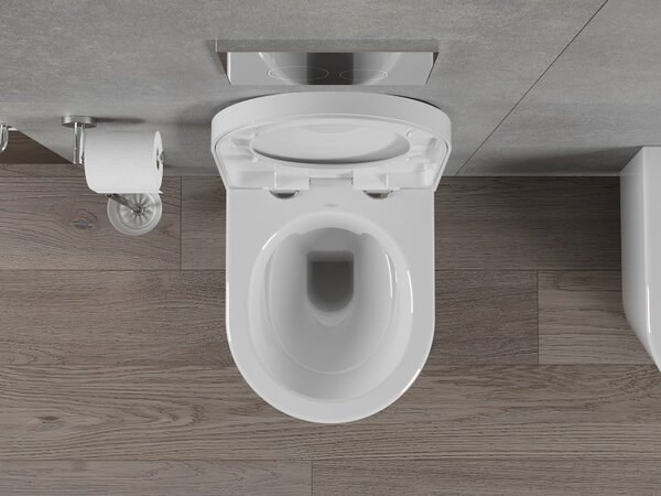 Mexen Rico perem nélküli WC-csésze lassan záródó, kemény duroplast, fényes fehér - 30720200