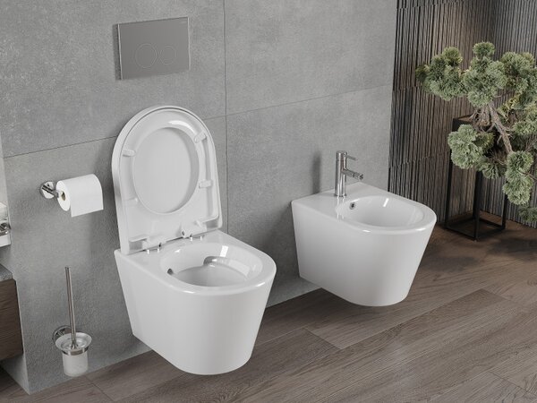 Mexen Rico perem nélküli WC-csésze lassan záródó, kemény duroplast, fényes fehér - 30720200