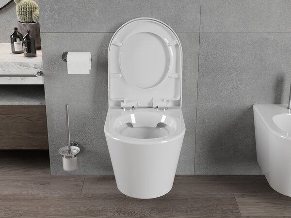 Mexen Rico perem nélküli WC-csésze lassan záródó, kemény duroplast, fényes fehér - 30720200