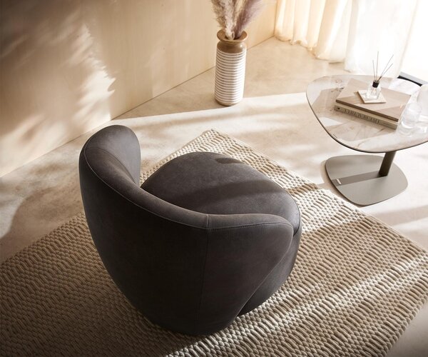 DELIFE Lounge fotel Pulo 80x80 cm mikroszálas antracit vintage