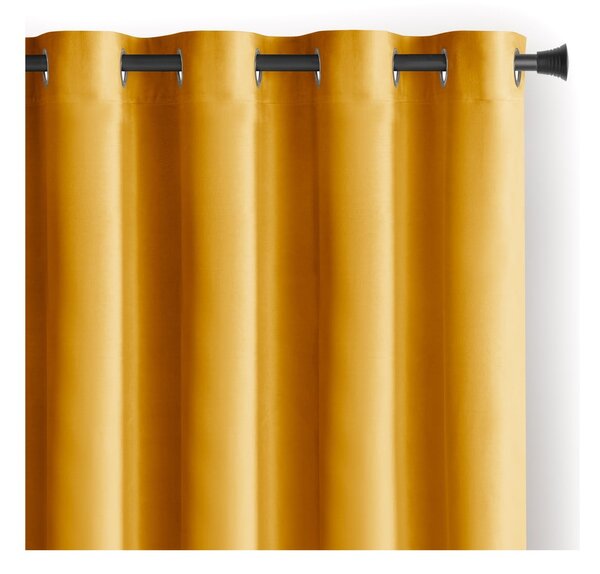 Sárga bársony dimout (részleges sötétítő) függöny 140x245 cm Eyelets – Restilo