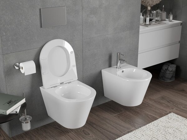 Mexen Rico, fali WC csésze 490x360x370 mm, Perem nélküli Tornado, fényes fehér, 3372XX00T