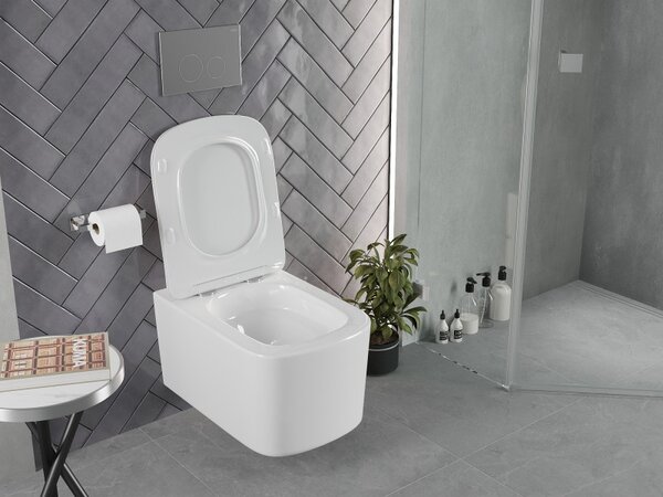 Mexen Vivo, fali WC csésze 555x370x335 mm, Perem nélküli Tornado, fényes fehér, 3361XX00T