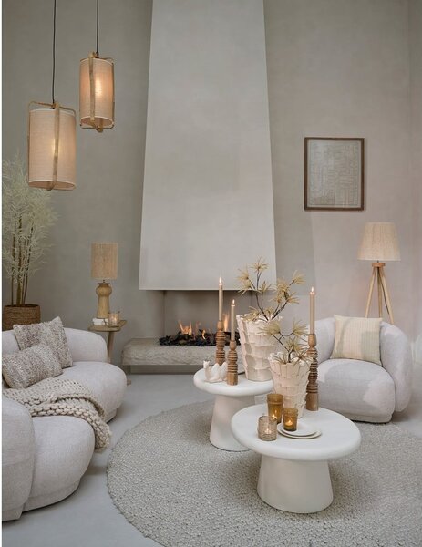 Fehér kerek dohányzóasztal ø 60 cm Kulona – Light & Living