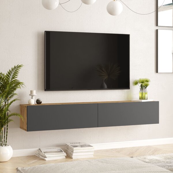 TV-állvány Lapinlahti 29,5 x 180 x 31,5 cm rusztikus tölgy/antracit [en.casa]