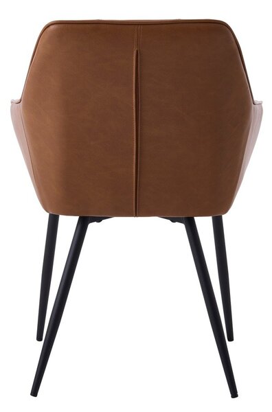 Barna kárpitozott karfás étkezőfotel szett 2 db-os Nolan Square – Unique Furniture