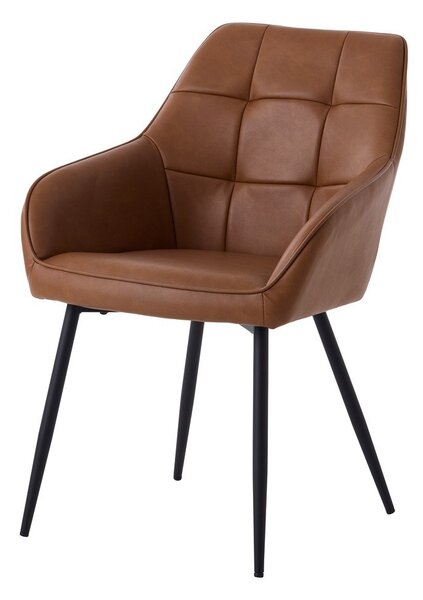 Barna kárpitozott karfás étkezőfotel szett 2 db-os Nolan Square – Unique Furniture