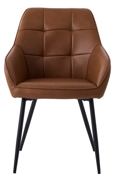 Barna kárpitozott karfás étkezőfotel szett 2 db-os Nolan Square – Unique Furniture