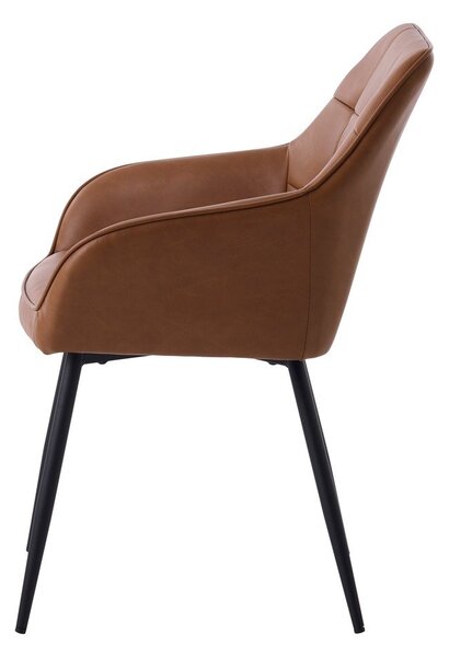 Barna kárpitozott karfás étkezőfotel szett 2 db-os Nolan Square – Unique Furniture
