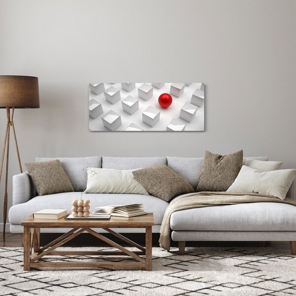 Absztrakciós kép - kocka gömbökkel (120x50 cm)